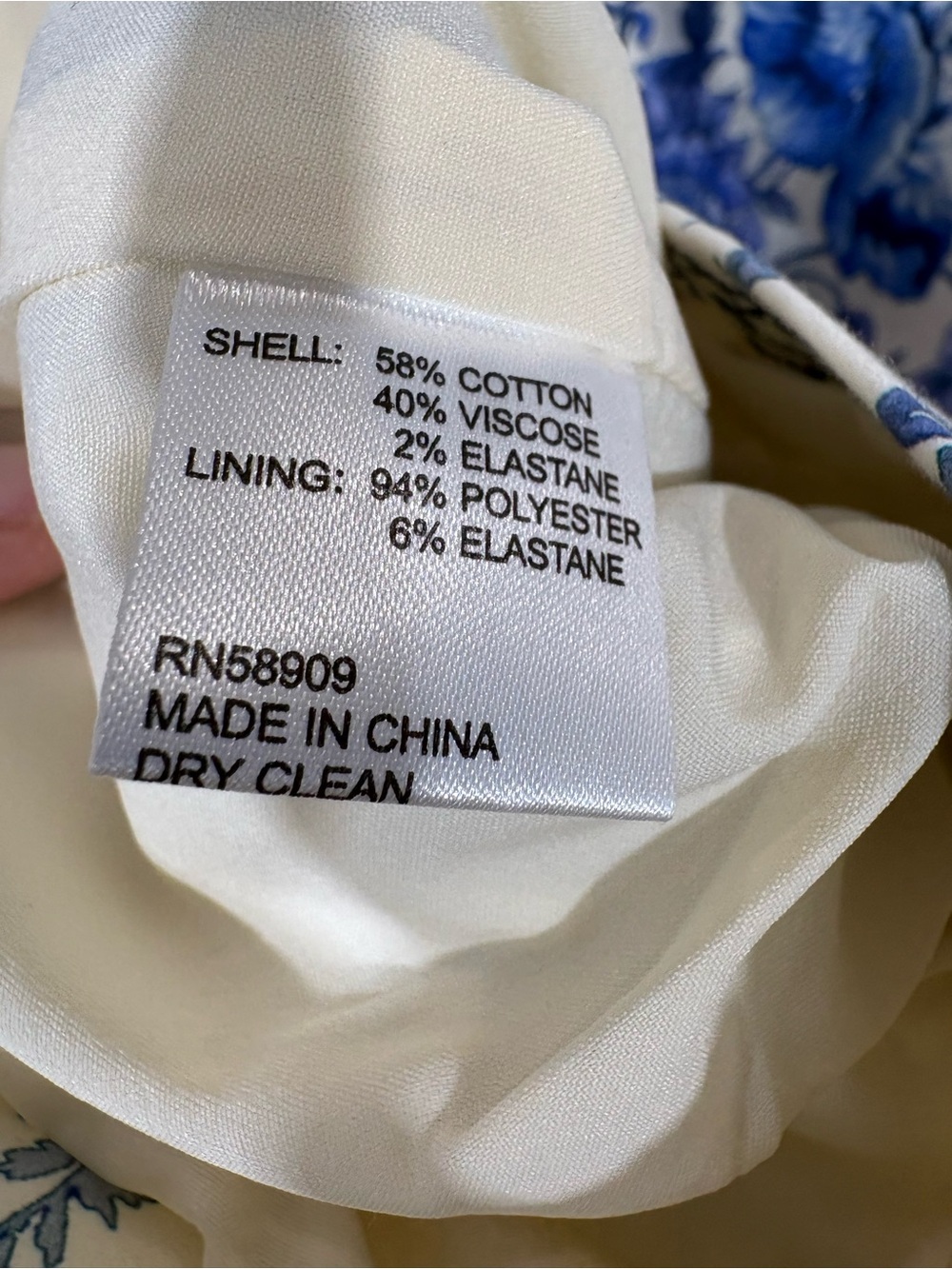 Antonio Melani White and Blue Floral Peplum Blouse Women’s Size 10 - Picture 5 of 9